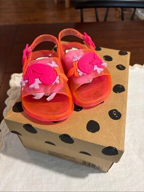 $95 Sophia Webster Mini  Girl's Pink Butterfly Jelly Sandals size  6 or 8 NWT